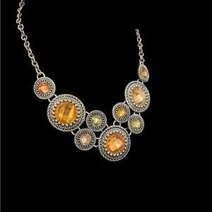 N103 Circles of Summer Sparkling Geometric necklace embellished with stones